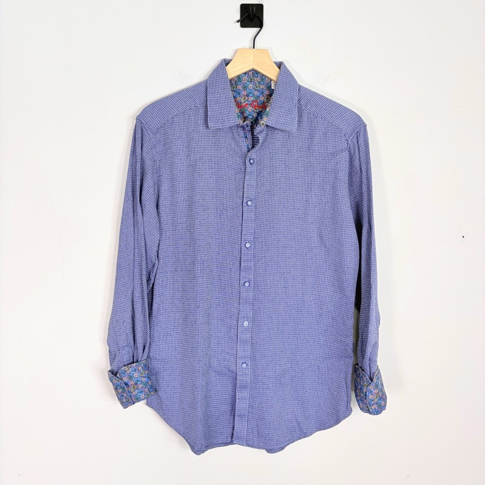 Robert Graham Men's Classic Fit‎ Blue Pattern Long Sleeve Button Down Shirt